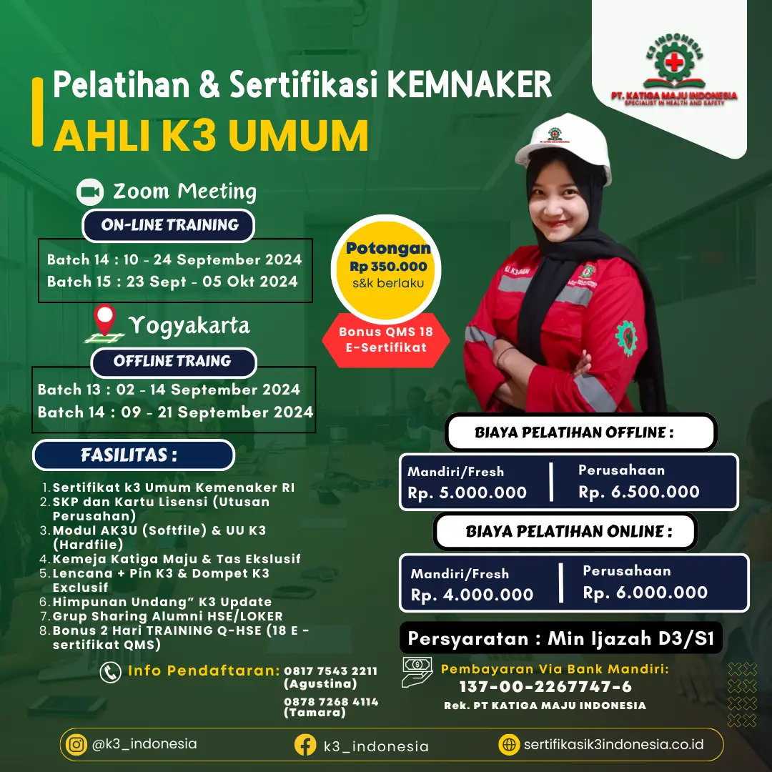 ahli k3 umum kemnaker online - Pusat Sertifikasi dan Pelatihan K3 - sertifikasi k3 indonesia