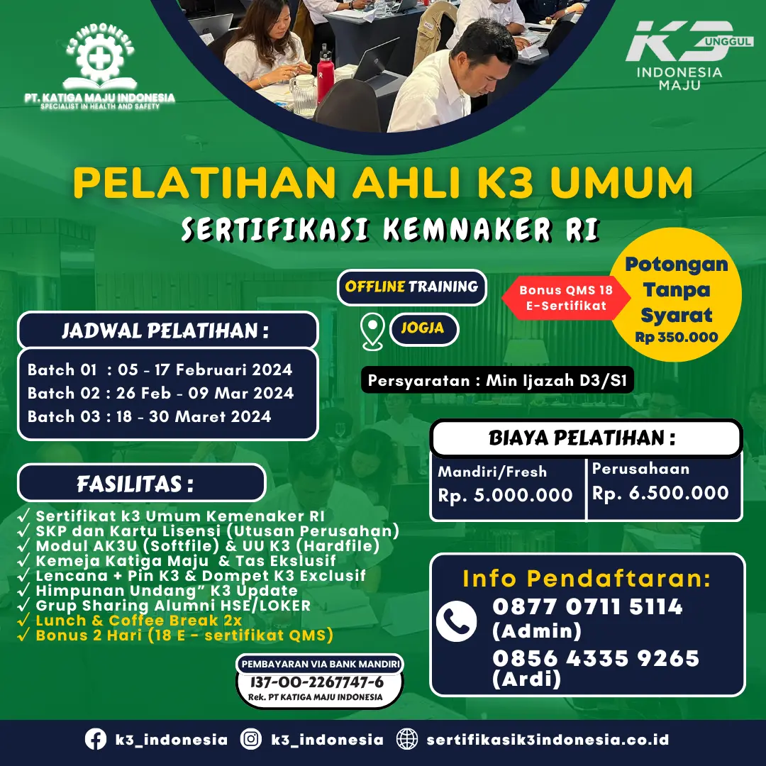 ahli k3 umum kemnaker offline - Pusat Sertifikasi dan Pelatihan K3 - sertifikasi k3 indonesia
