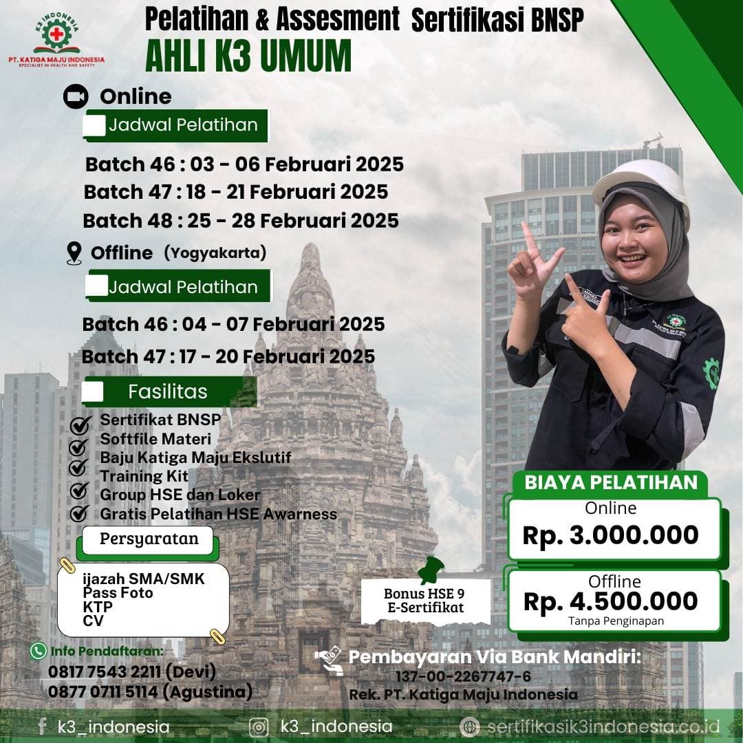 ahli k3 umum BNSP - Pusat Sertifikasi dan Pelatihan K3 - sertifikasi k3 indonesia
