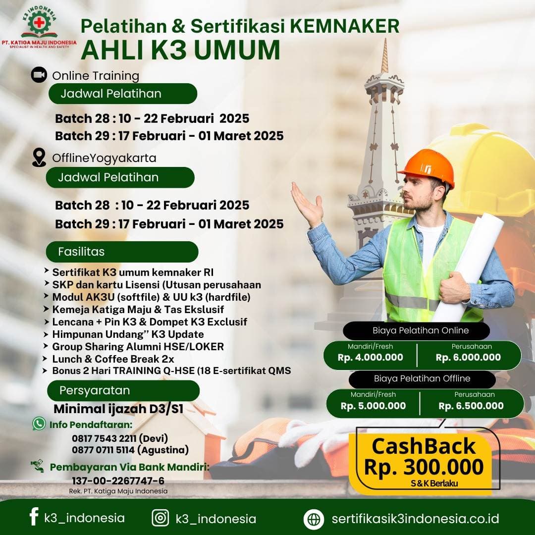 ahli k3 umum kemnaker - Pusat Sertifikasi dan Pelatihan K3 - sertifikasi k3 indonesia