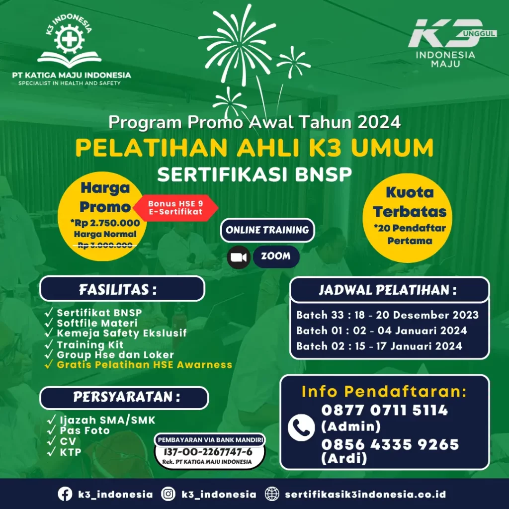 ahli k3 umum BNSP - Pusat Sertifikasi dan Pelatihan K3 - sertifikasi k3 indonesia