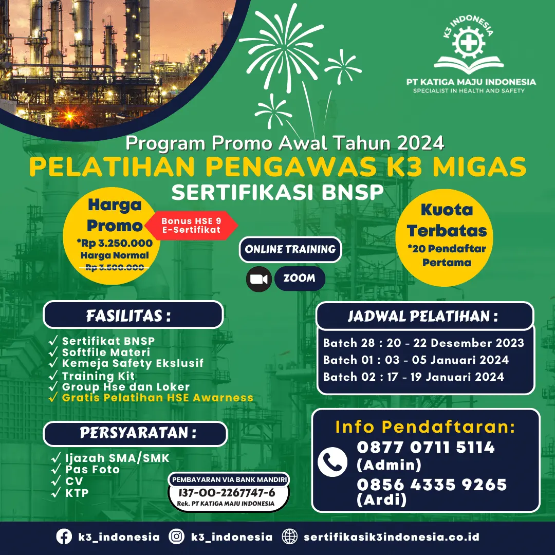 pengawas k3 migas - Pusat Sertifikasi dan Pelatihan K3 - sertifikasi k3 indonesia