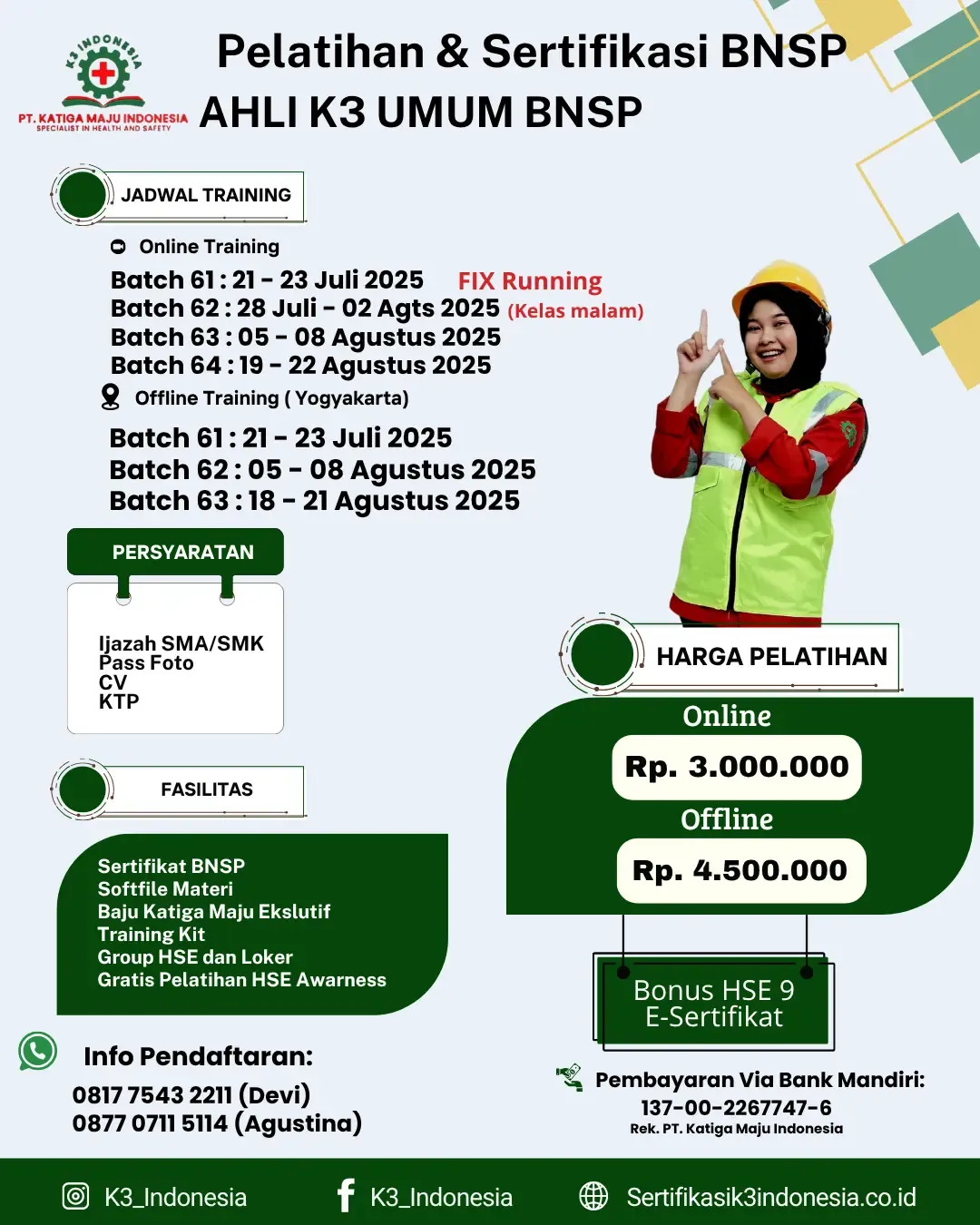 ahli k3 umum BNSP - Pusat Sertifikasi dan Pelatihan K3 - sertifikasi k3 indonesia