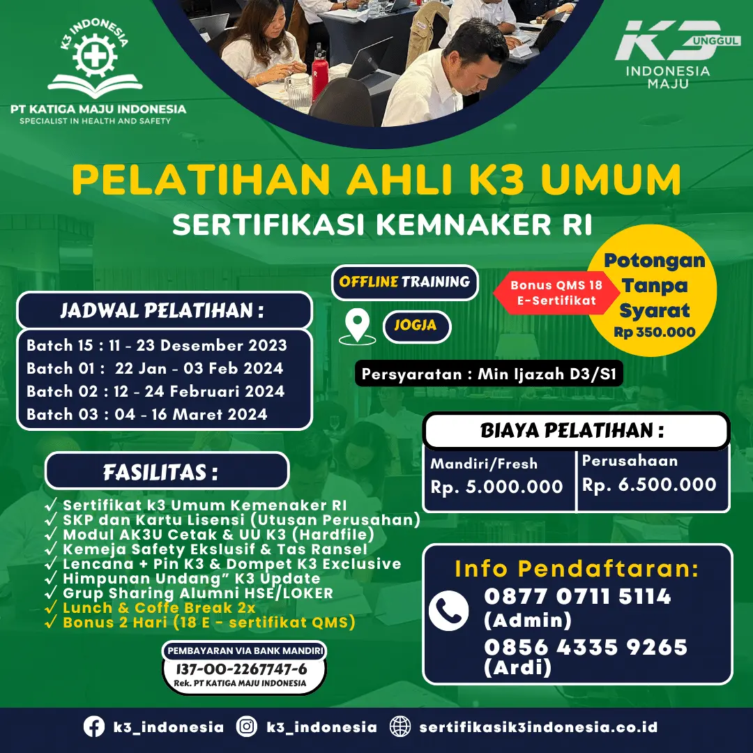 ahli k3 umum kemnaker offline - Pusat Sertifikasi dan Pelatihan K3 - sertifikasi k3 indonesia