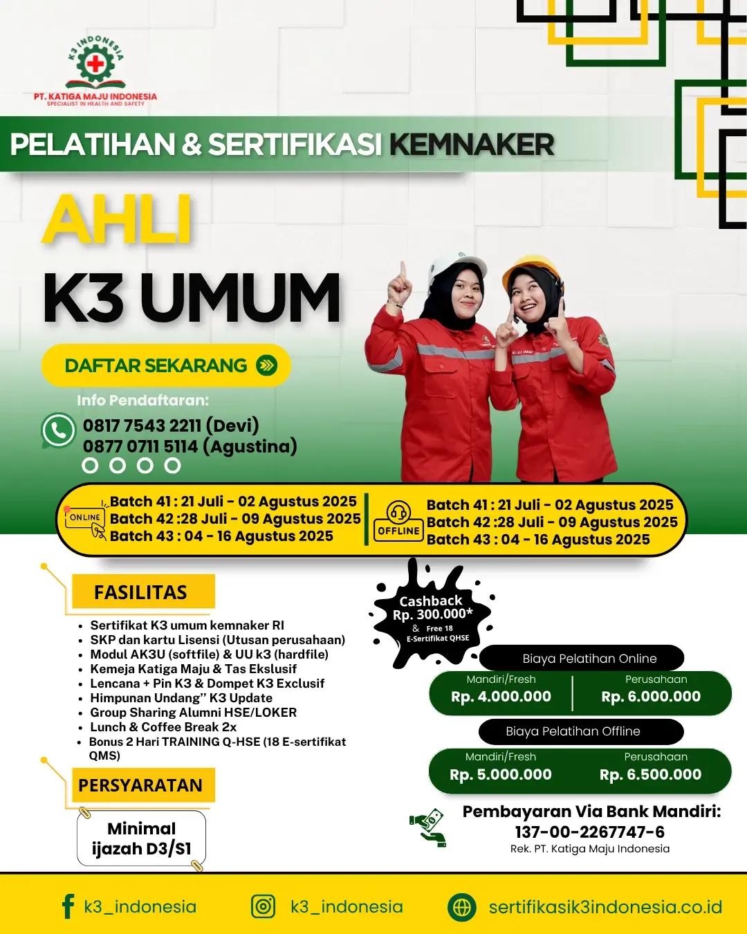 ahli k3 umum kemnaker online - Pusat Sertifikasi dan Pelatihan K3 - sertifikasi k3 indonesia