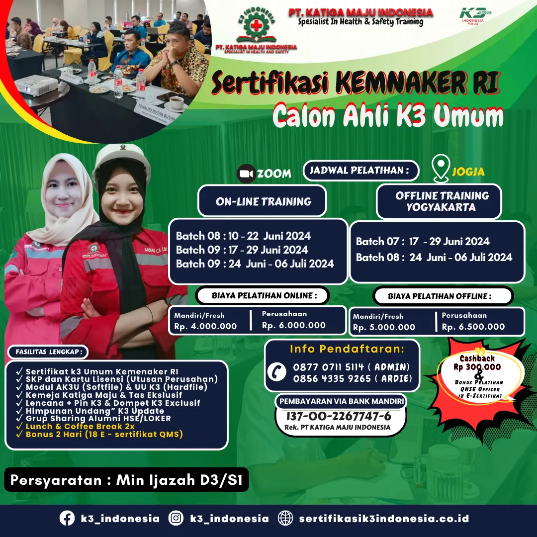 ahli k3 umum kemnaker online - Pusat Sertifikasi dan Pelatihan K3 - sertifikasi k3 indonesia