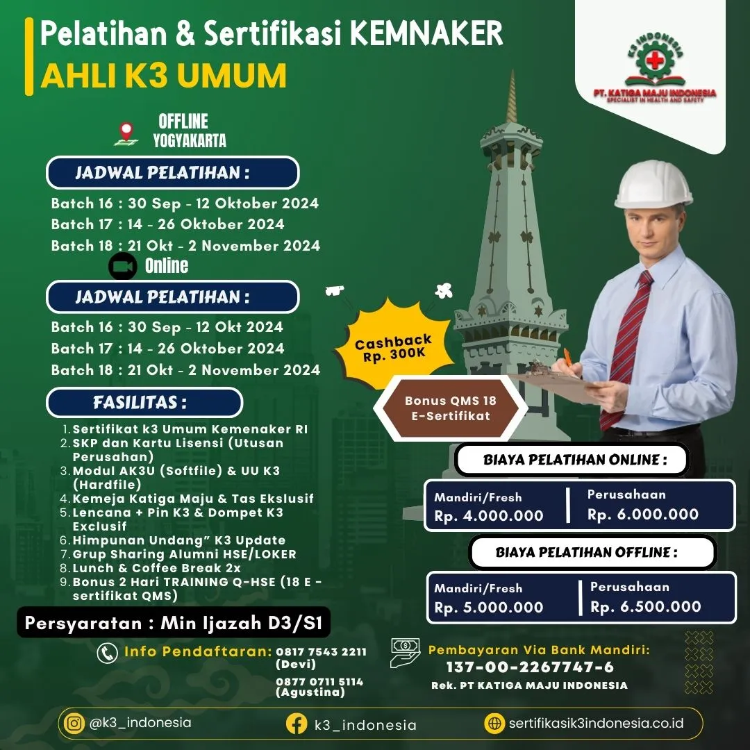 ahli k3 umum kemnaker online - Pusat Sertifikasi dan Pelatihan K3 - sertifikasi k3 indonesia