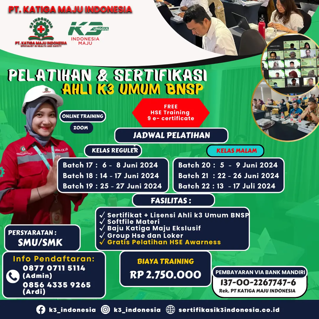 ahli k3 umum BNSP - Pusat Sertifikasi dan Pelatihan K3 - sertifikasi k3 indonesia