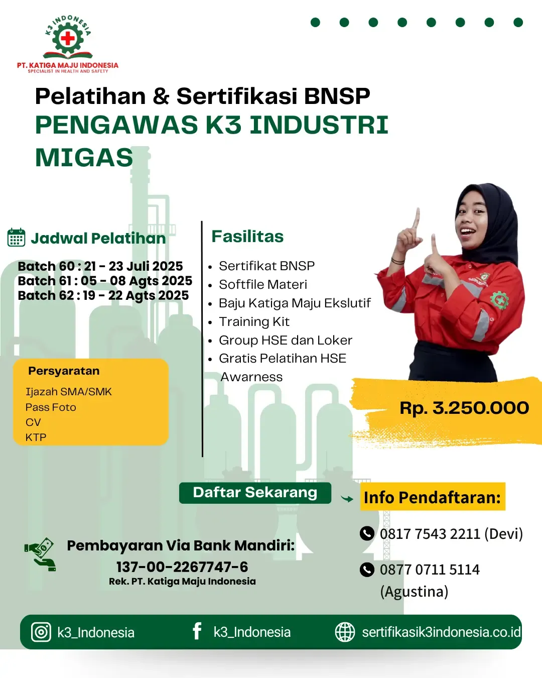 pengawas k3 migas - Pusat Sertifikasi dan Pelatihan K3 - sertifikasi k3 indonesia