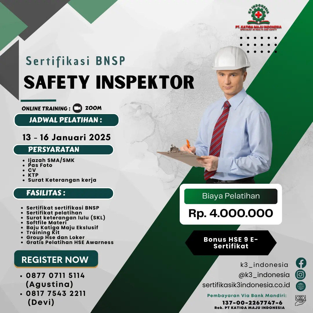 Safety Inspector Sertifikasi BNSP Online