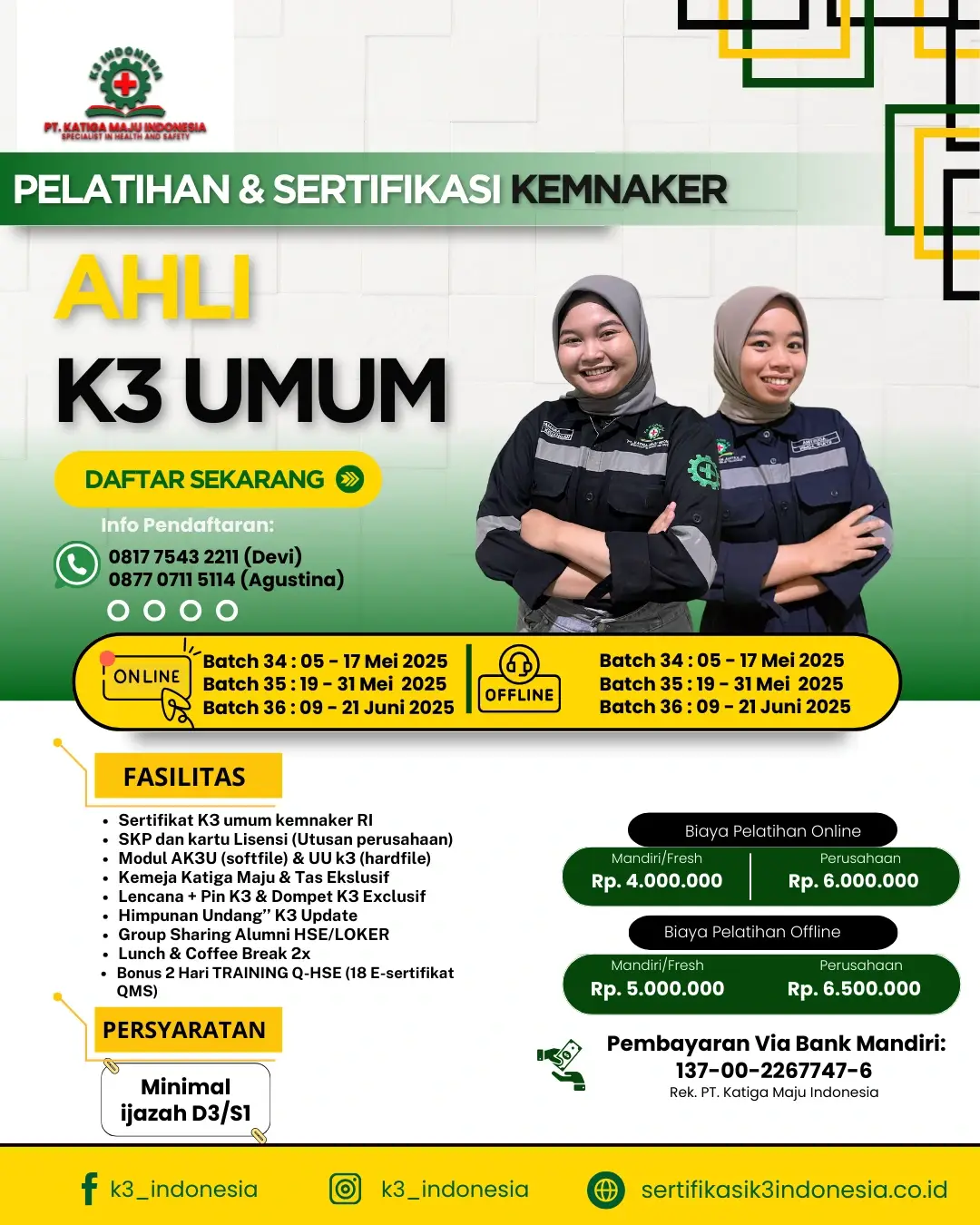 ahli k3 umum kemnaker online - Pusat Sertifikasi dan Pelatihan K3 - sertifikasi k3 indonesia