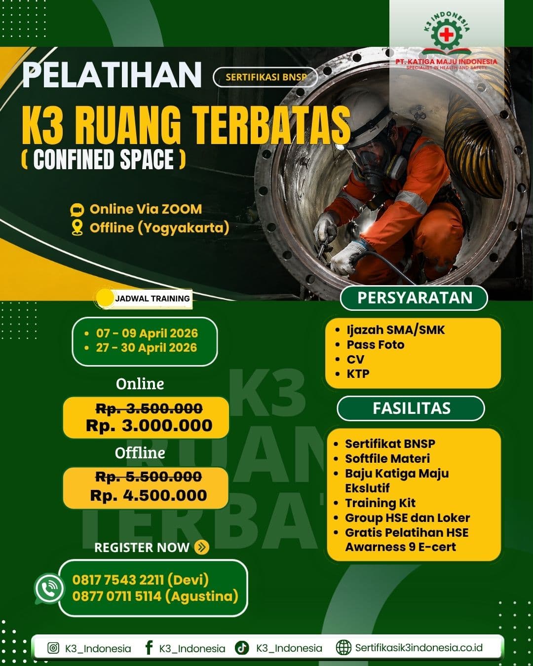 Pelatihan k3 ruang terbatas
