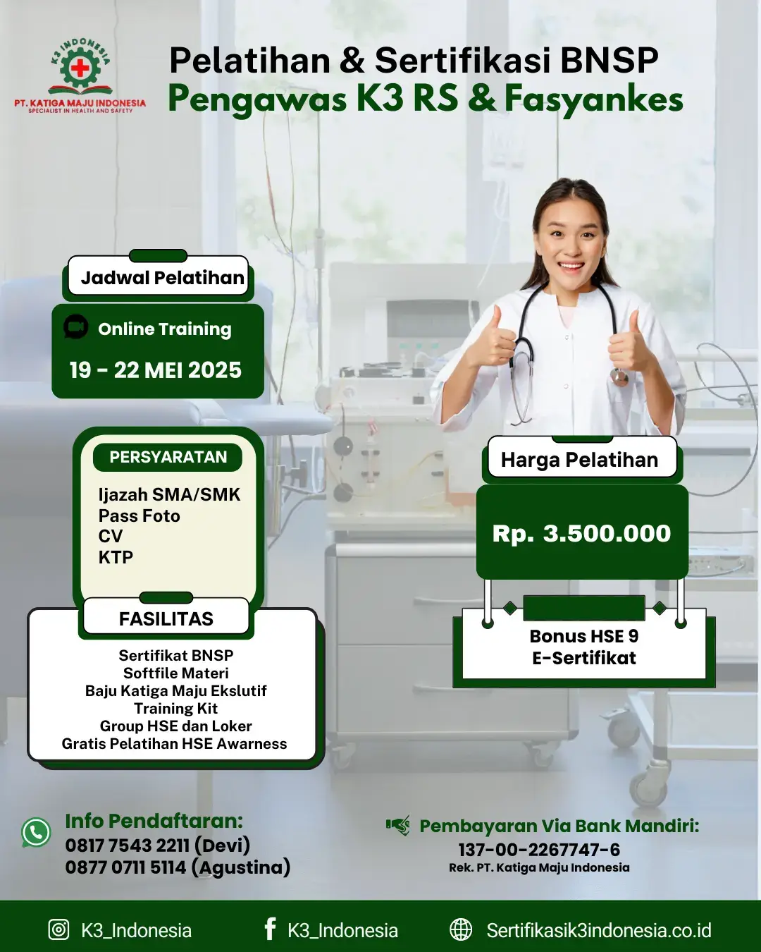 Pengawas K3 Rumah Sakit (K3 RS)