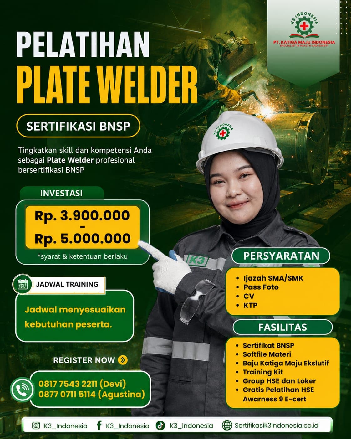 banner sertifikasi dan pelatihan plate welder