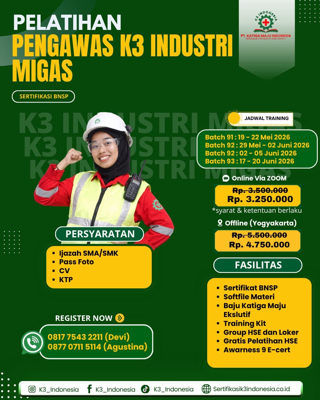 pengawas k3 migas bnsp