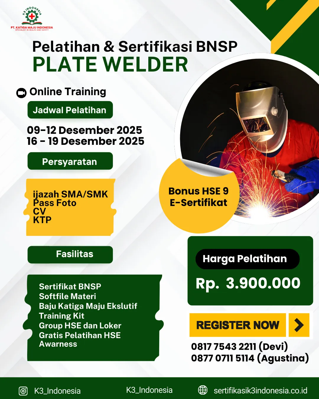 Pelatihan Plate welder desember