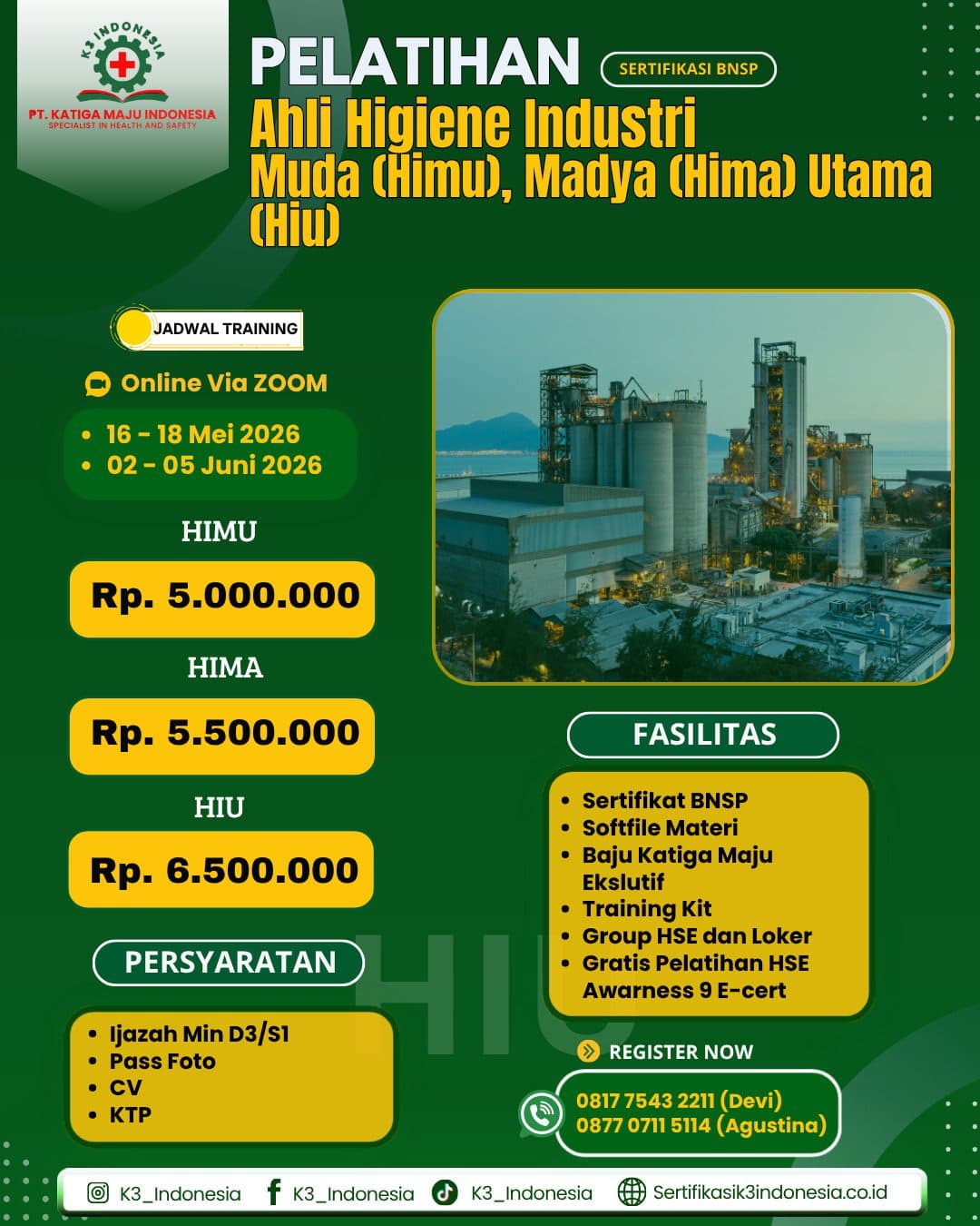 Pelatihan Himu ,Hima,Hiu sertifikasi Bnsp
