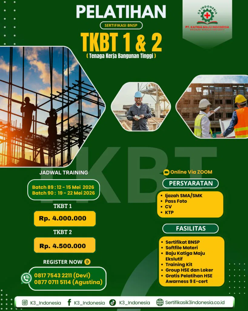 pelatihan k3 tkbt 1 & 2