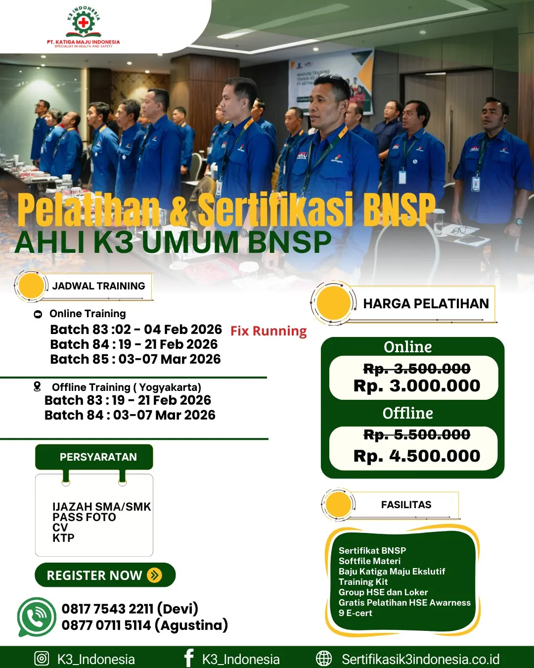 banner Pelatihan k3 ahli k3 umum BNSP