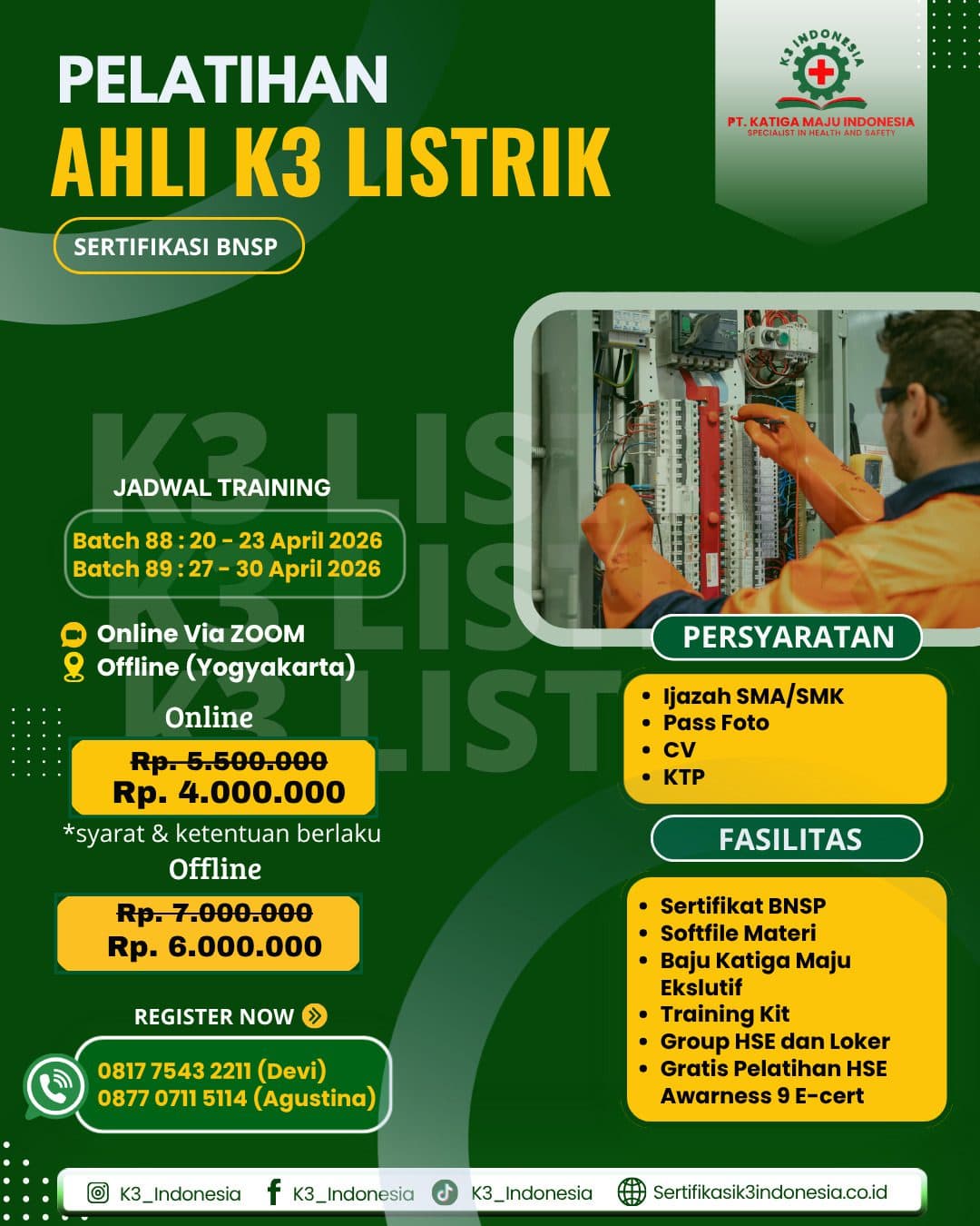 pelatihan ahli k3 listrik