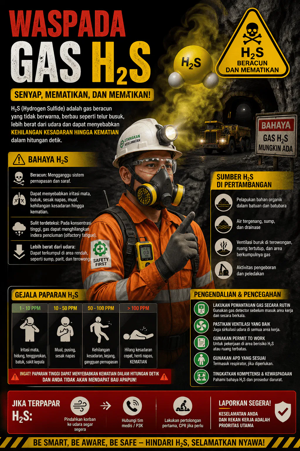 tanda tanda ornag terpapar gas h2s