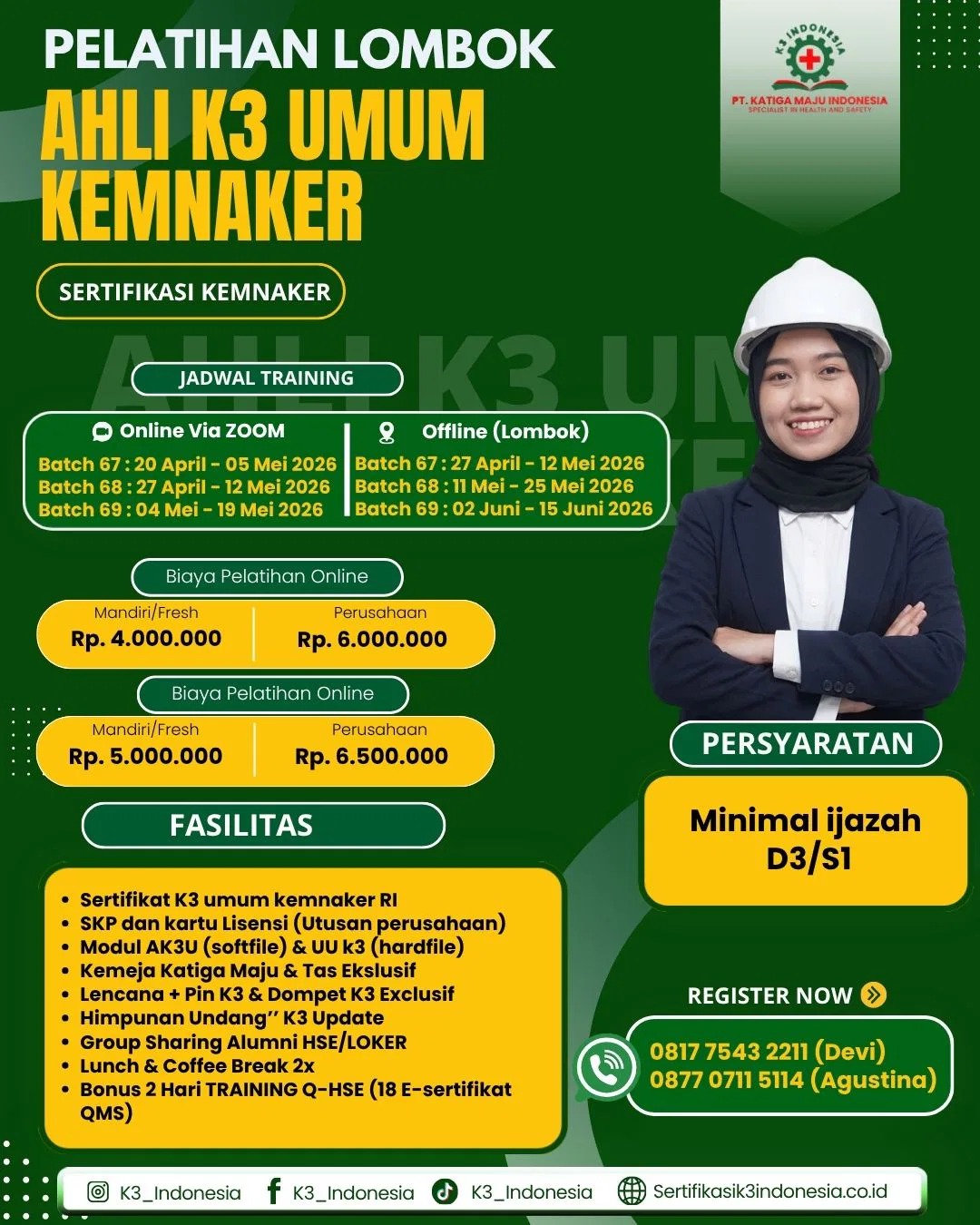 pelatihan ahli k3 lombok